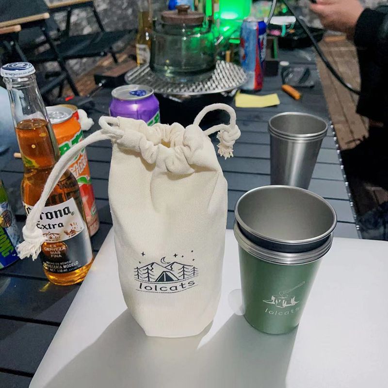 Xiaomi - style 304 stainless - steel camping coffee and beer cup set, travel - portable, suitable for camping, with a drop - resistant water cup