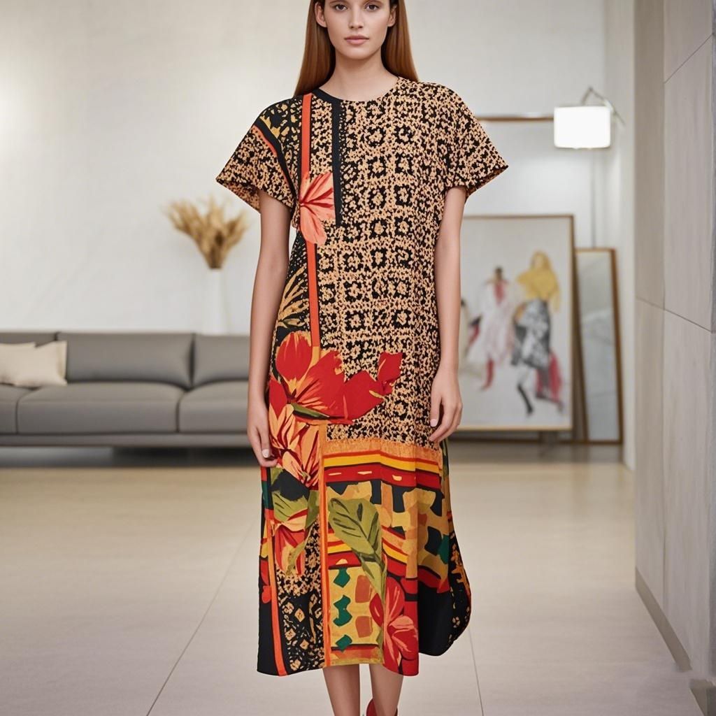 92% Silk Women Dress- Custom Digital Printing Women Dress
