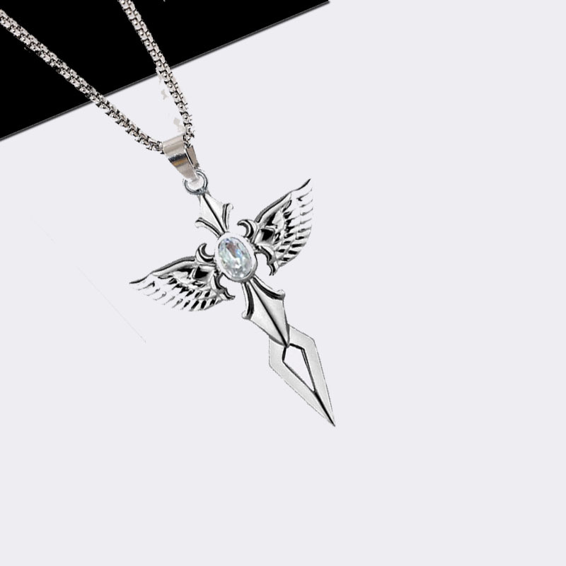 Stainless steel cross pendant necklace free shipping men boy Hip hop necklace03 #   pendant+chain