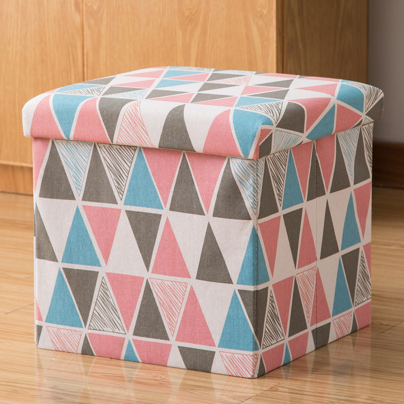 Cotton Linen Printed Shoe Changing Stool Fabric Storage Box Foldable Storage Bag Foldable Storage Stool Storage Box Storage Bag Storage Box Storage Stool