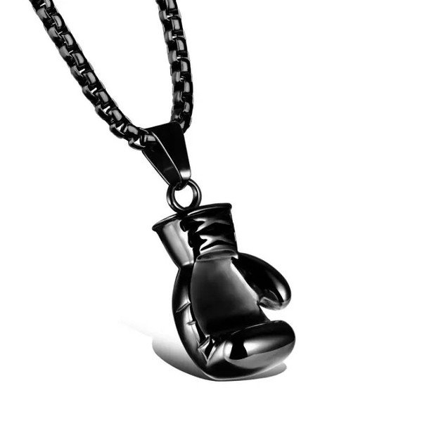 Men's Jewelry European and American Boxing Gloves Pendant Fitness Sports Stainless Steel Necklace