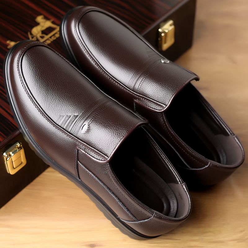 【Genuine Cow Leather】Men Classic Leather Shoes For Wedding Business Man Loafers Male Business Dress Footwears Of Black Brown