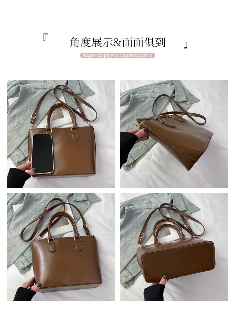 Miss DG 2025 new large-capacity commuter bag shoulder messenger bag fashionable simple handbag casual shopping bag