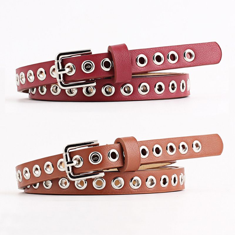 CRRshop free shipping female best sell rivet imitation leather trend versatile thin belt decorative belts women hot sale Leisure belt with unique personality design