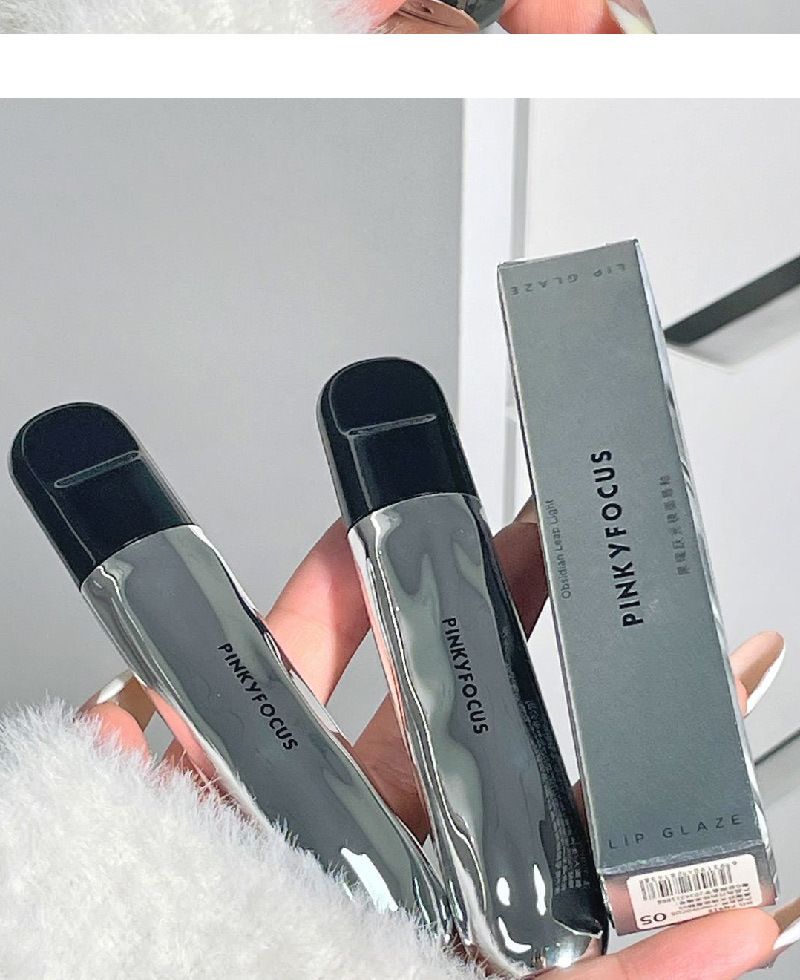 PinkyFocus Black Yaoyue Light Mirror Lip Glaze Korean Pure Want to Show Tender and Moisturizing Hydrating Glass Dudu Lip Lipstick
