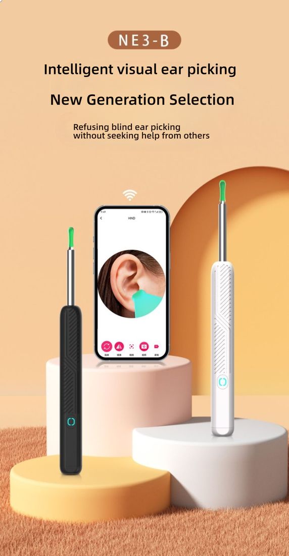  Wireless Smart Visual Ear Cleaner with HD Camera, LED Light, Connects to Phone for Adults & Kids - Safe & Easy Ear Wax Removal Tool 