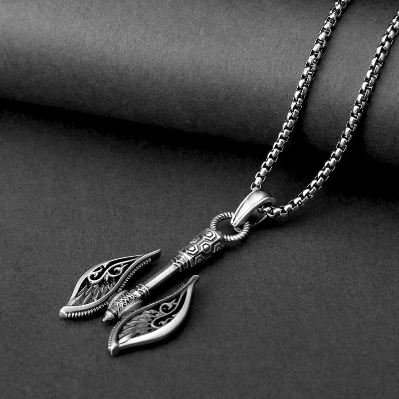 Necklace ，Titanium steel necklace, double axe Viking necklace, Gothic axe, pendant necklace
