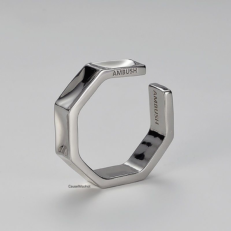 A-002 Unisex Niche Design Vintage Industrial Style Geometric Opening Adjustable Ring