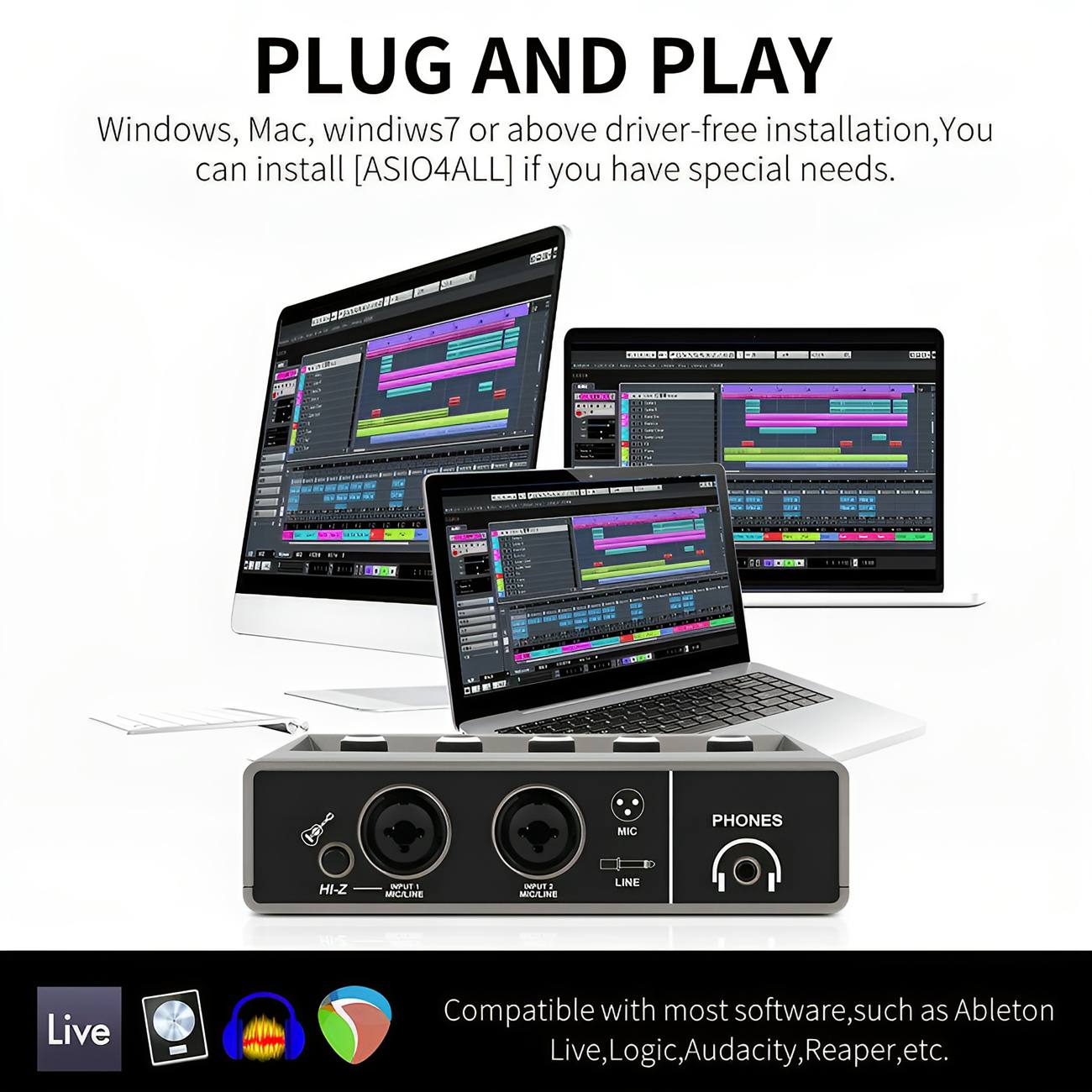 Mondel Trading XTUGA Professional sound card high quality recording studio audio interface small computer live broadcast sound card mixer Q16