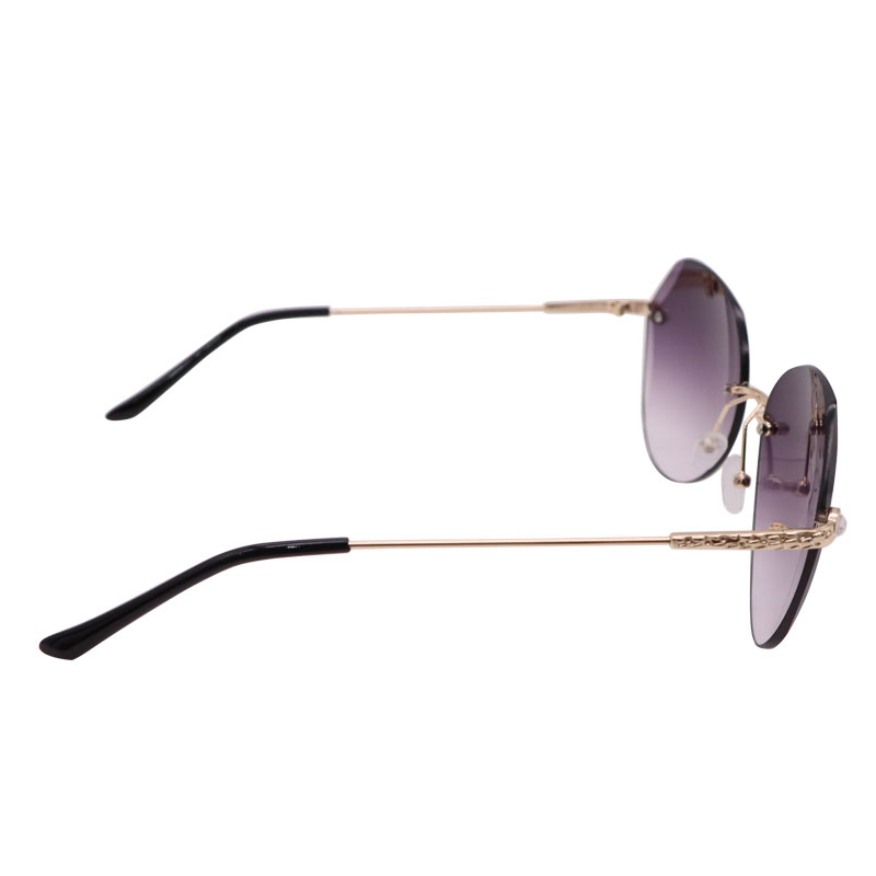 8989 Square Rimless Sunglasses Women Brand Designer Rhinestone Polygon Ladies Sunglasses Trimming Irregular