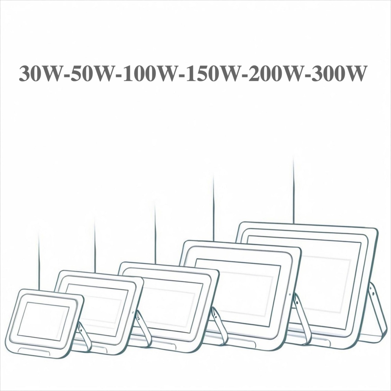 Tools Power Flood Light 30W/50W/100W/150/200W/300W LED Floodlight Outdoor IP66 Waterproof FloodLight For Garage Warehouse Garden AC 220-240V