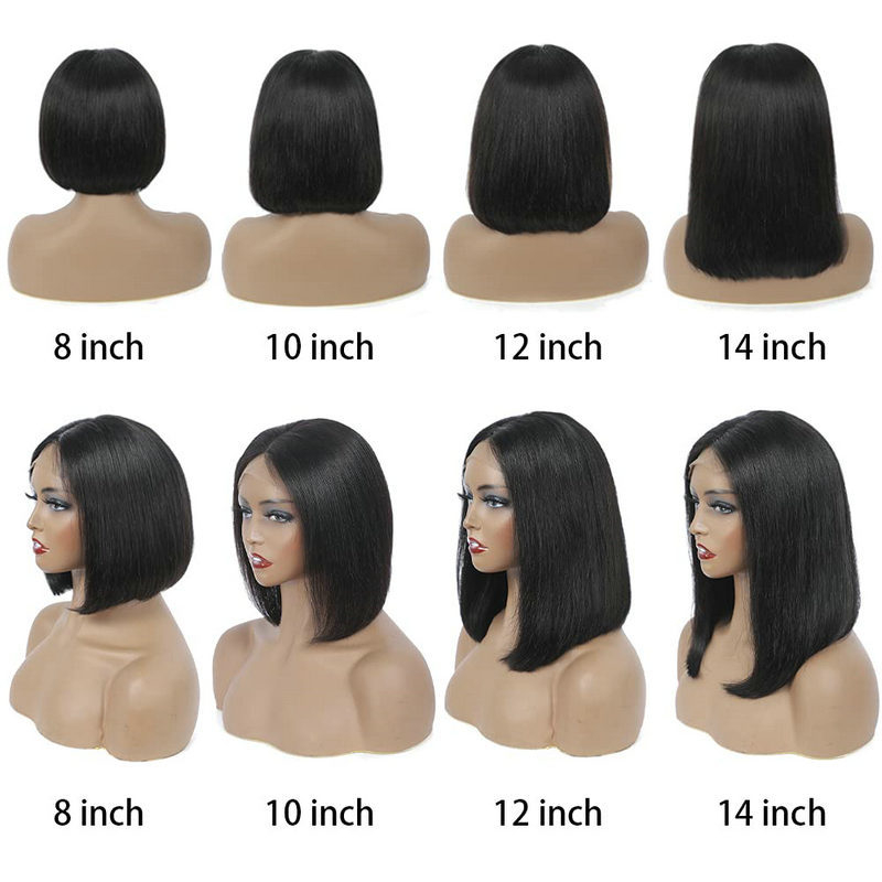 VEONAM Short Bob Wig Straight 4x4 closure wig Human Hair Wigs for Black Women Wig Brazilian Lace Wigs 10inch 14inch 16inch