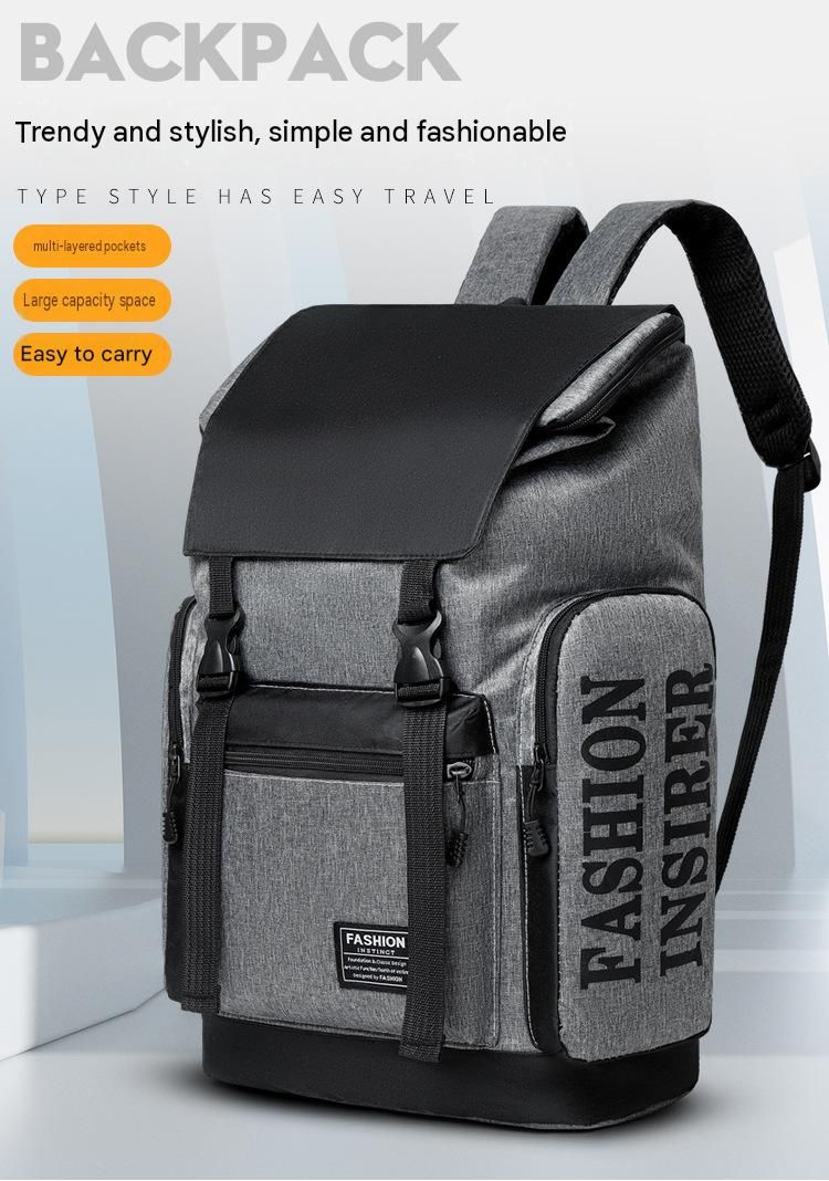 Multifunctional Large Capacity Backpack For Men Trendy Business Laptop Bag Student School Bag Casual Travel Commute Rucksack
