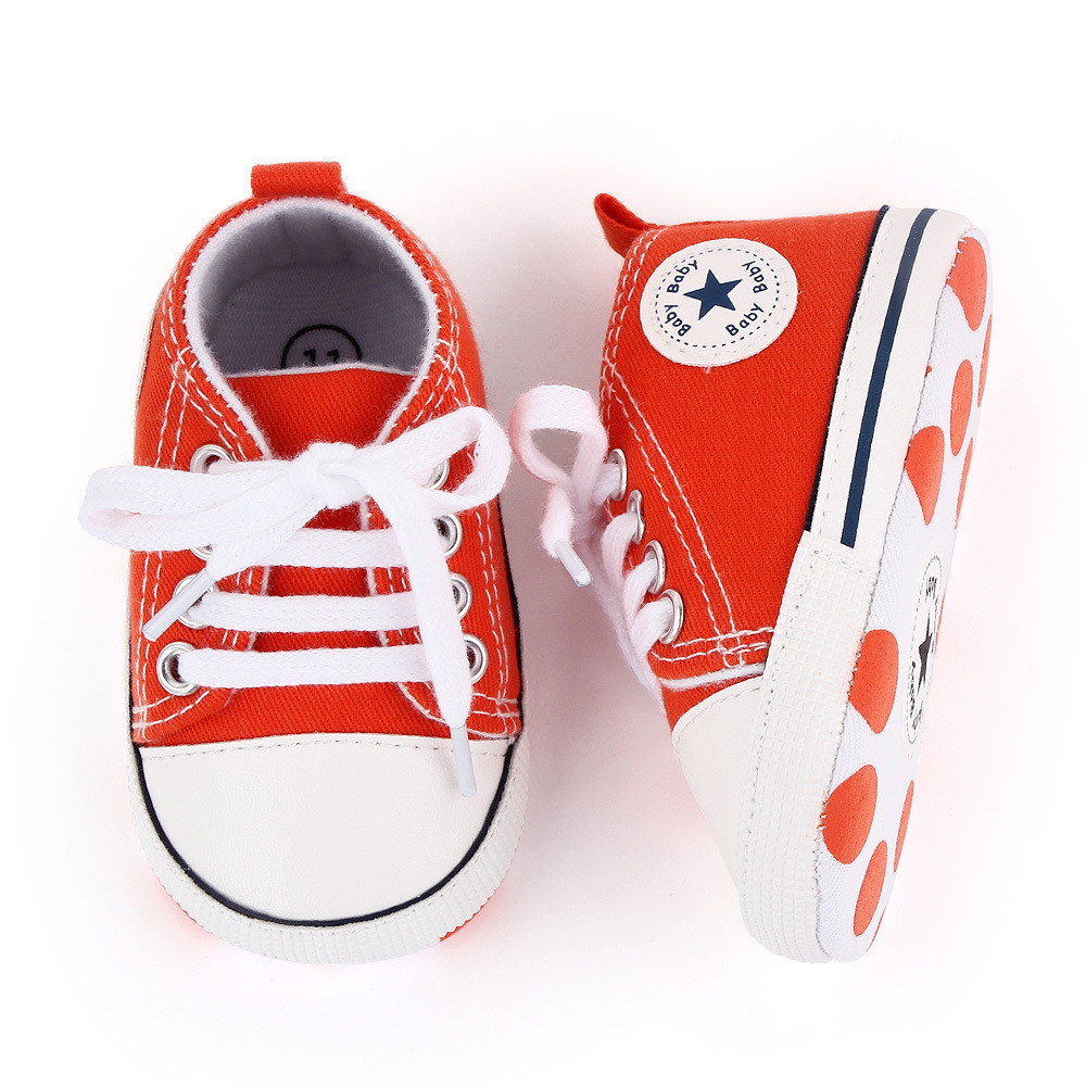 Baby Canvas Classic Sports Sneakers Newborn Baby Boys Girls Print Star First Walkers Shoes Infant Toddler Anti-slip 