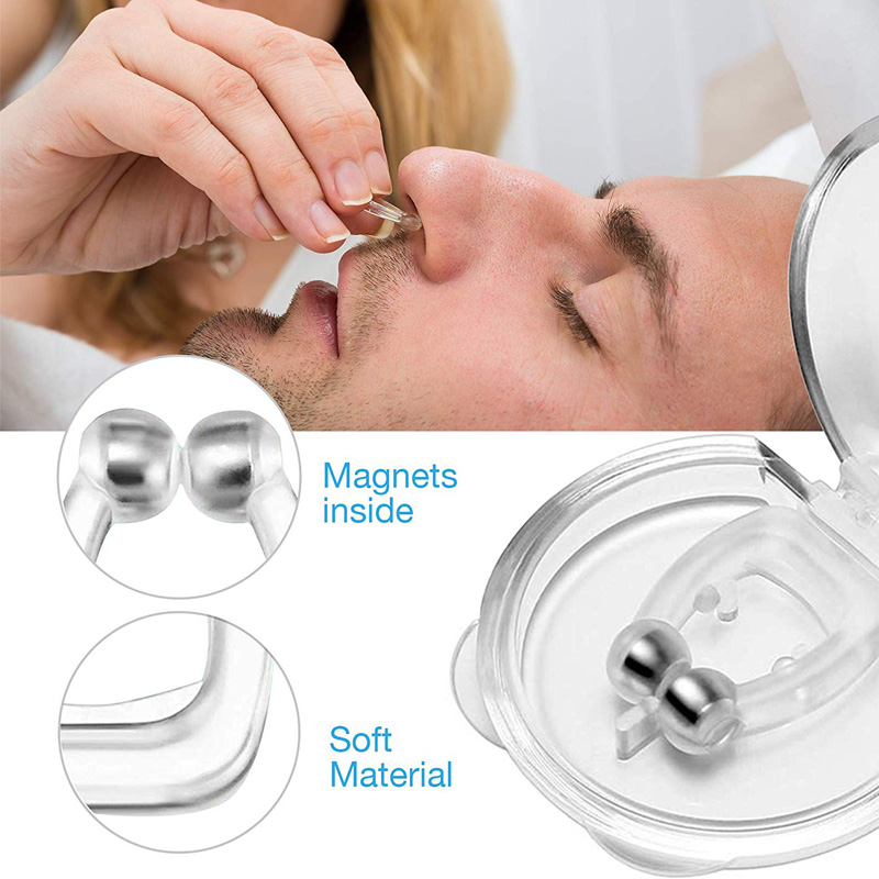 4 Pcs Silicone Magnetic Anti Snore Clip Stop Snoring Nose Device Snore Stopper Anti Snoring Devices Sleeping Aid for Men Women