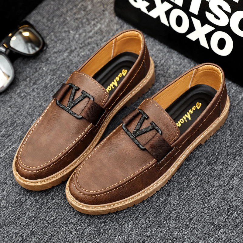 Men's Spring New Versatile Business Work Shoes Low Top Round Toe Casual Shoes