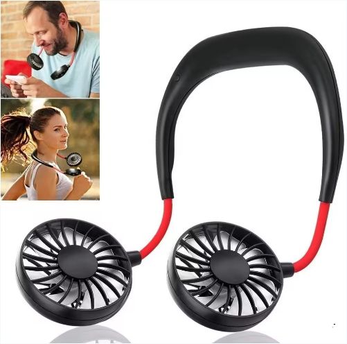  Cooling Fan Mini Neck Hanging Fan Hands-Free Mini USB Neckband Fan for Sports Home Office Travel