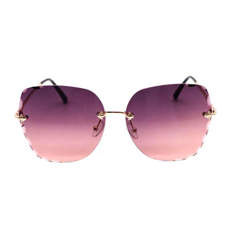 419 Round Sunglasses Women Brand Designer Gradient Fashion Sun Glasses Female Rimless Metal Oculos De Sol luxury designer