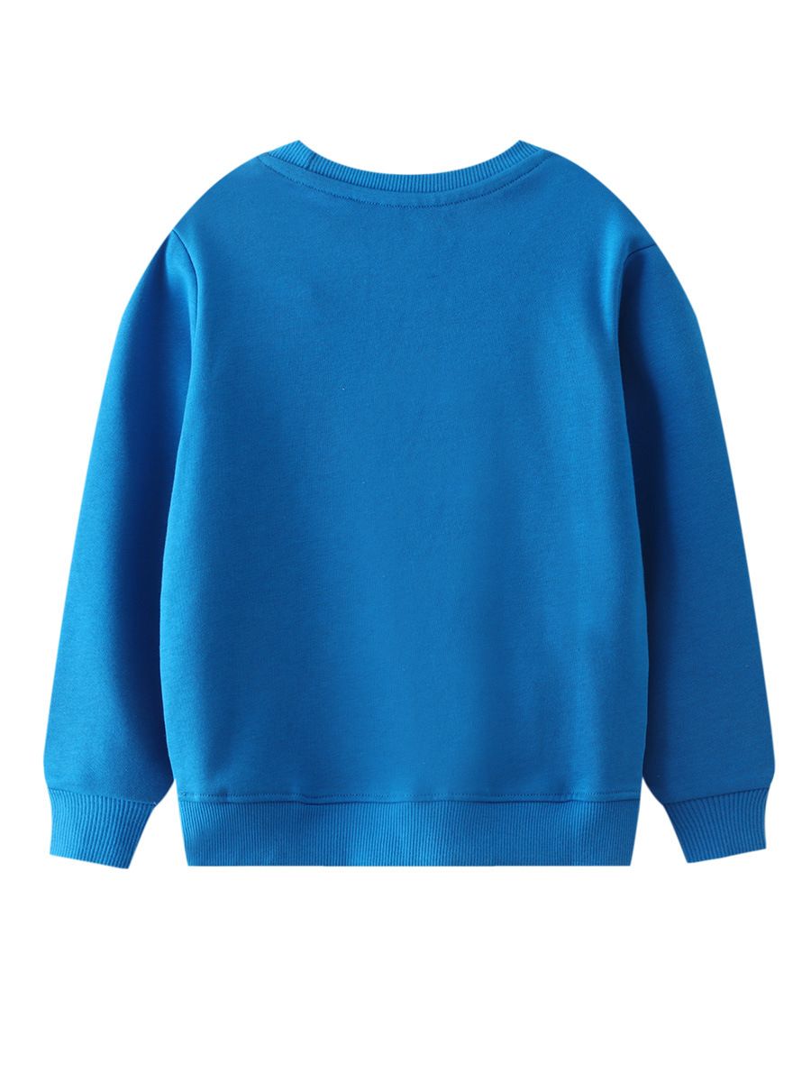 Children's hoodie boys and girls' top 2024 autumn new baby pullover cartoon car embroidered top 3149