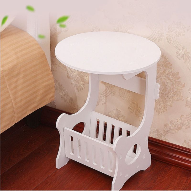 Modern PVC small round table, coffee table balcony, mini table, minimalist bedside table in living room, coffee table CRRSHOP Storage Rack free shipping