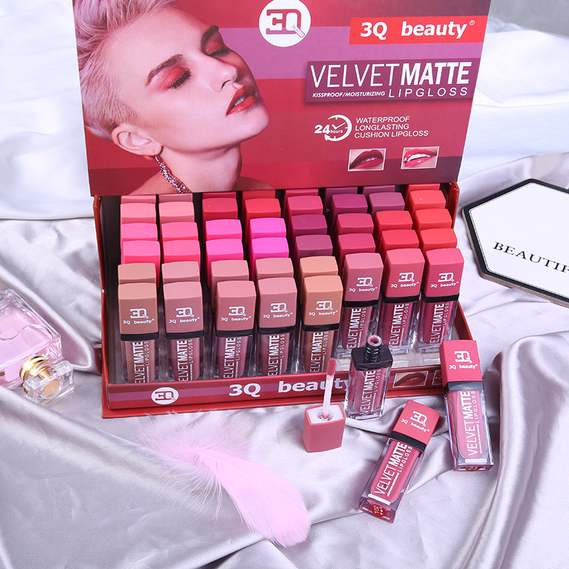 LP-8980 Waterproof Long Lasting 24 Colors lipstick Set Matte Lip Gloss Durable Liquid Lipgloss Set, 48PCS/BOX
