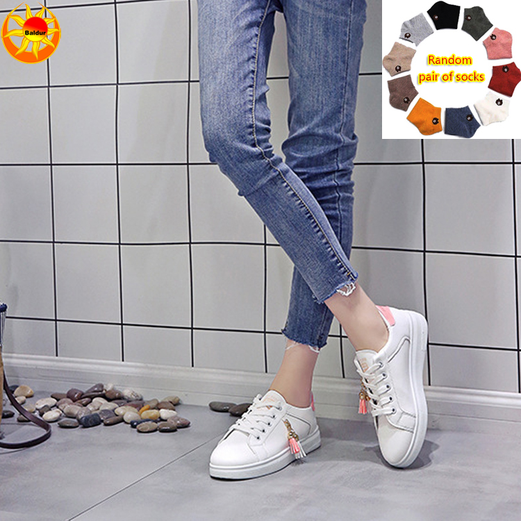 Women s white shoes ladies flat shoes girls sneakers Athletic students casual breathable PU shoes TospinoMall online shopping platform in GhanaTospinoMall Ghana online shopping