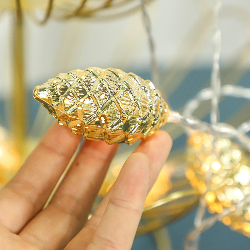 Holy Fire 1.5M 10 Led Pine Cone Fairy Lights Christmas Decoration 2023 Festoon Tree Decor Christmas Lights New Year's 