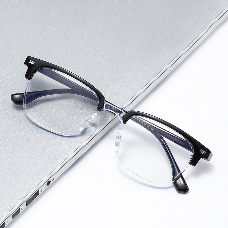 2026 New Retro Business Brow Line Reading Glasses for Men, Ultra Light Frame Eyeglasses, High Definition Clear Vision, Anti Blue Light Eye Protection Presbyopic Glasses for Daily Office Casual Wear
