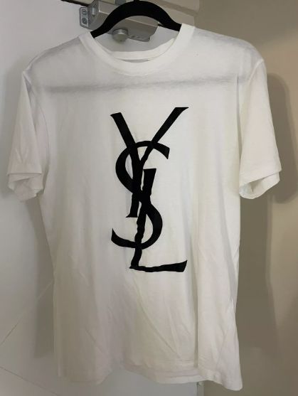 Vintage Saint Laurent T-shirt with White/Red Frontal Print