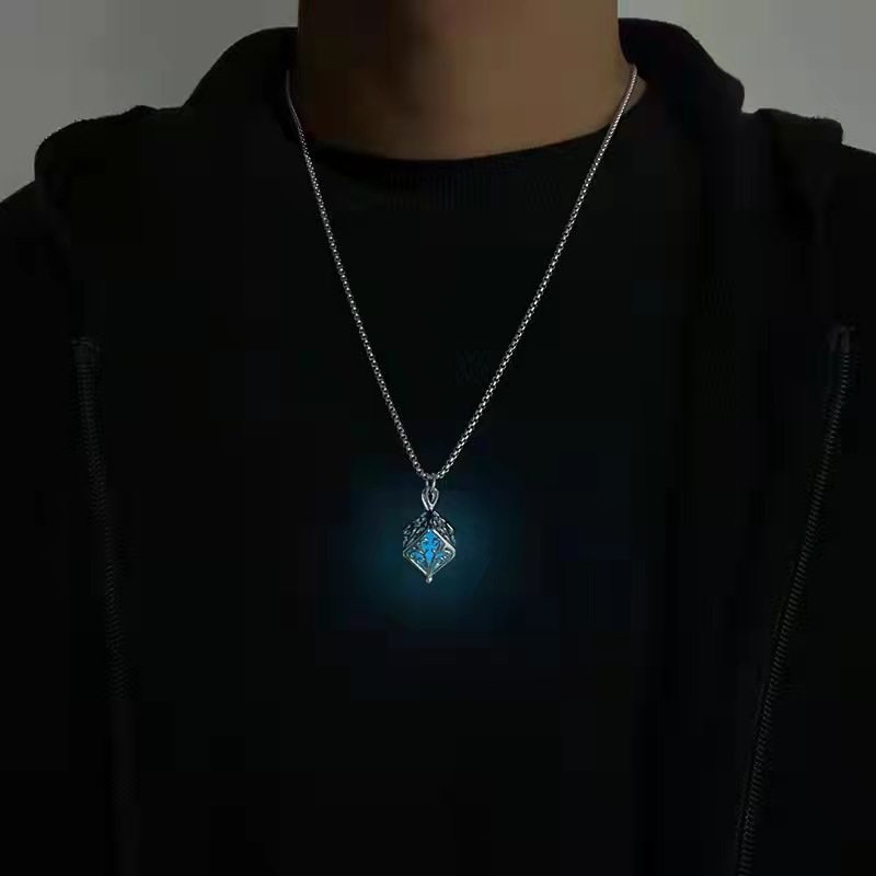 Hollow Life Tree Luminous Pendant, New Magic Cube Luminous Necklace CRRSHOP free shipping pendant necklace Holiday gifts