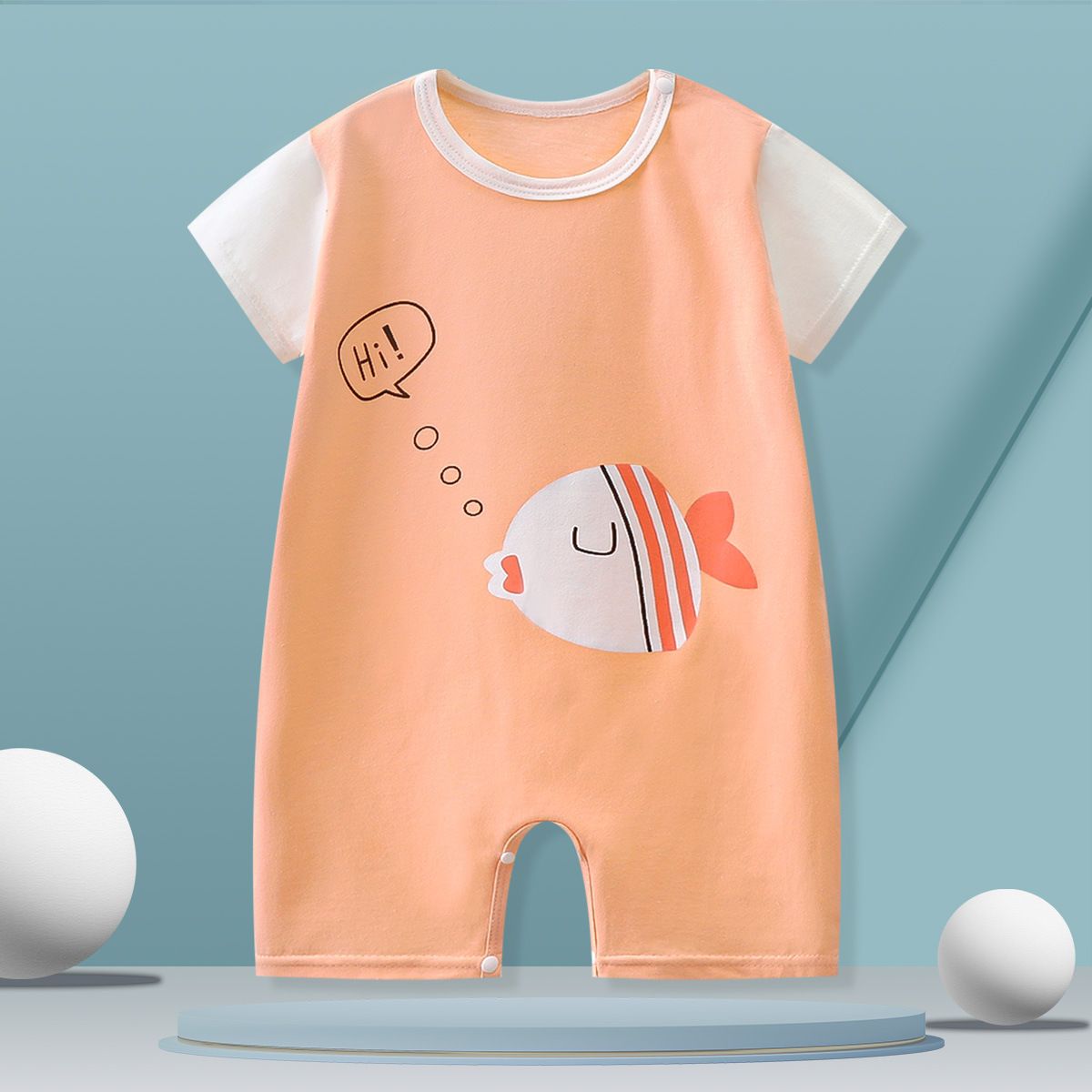Baby Summer Romper, Cute Tiger Print Short Sleeve Jumpsuit, Breathable Thin Cotton Baby Playsuit for Newborn Toddler, Sizes 59-90cm, Single Pack, Casual One-Piece Outfit for Boys Girls8