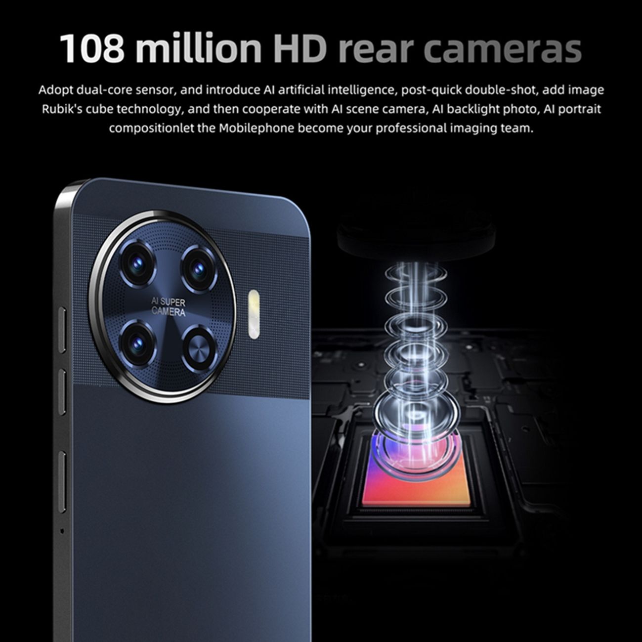 New cross-border phone Spark20 Pro Android 16+1T intelligent 6.8-inch large screen phone (explosive model)