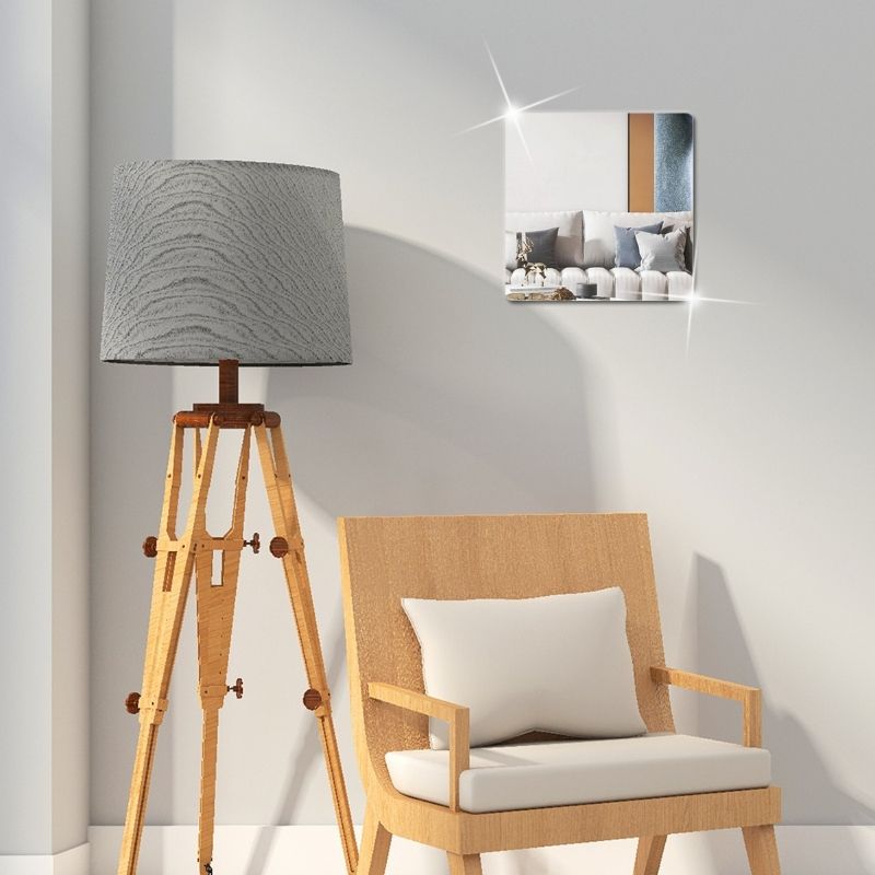 Unbreakable mirror 20*20cm,30*30cm Acrylic mirror wall stickers, self-adhesive full body mirrors, dressing mirror stickers CRRSHOP Wall stickable Soft mirror