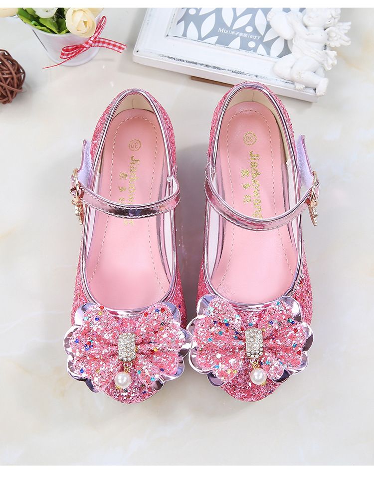 Dress Shoes Girls' High Heels Princess Shoes New Spring Autumn Children's Shoes Performance Shoes Girl's Crystal Shoes