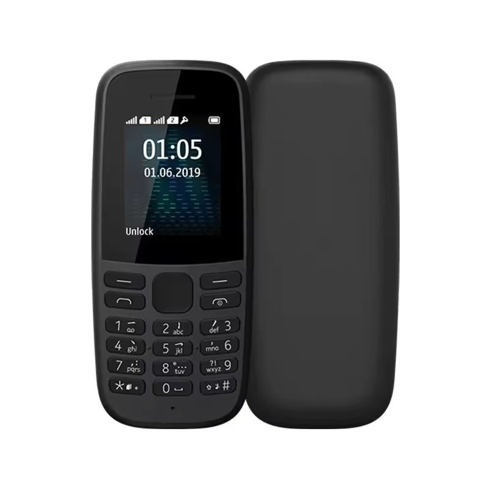 Nokia 1059/106 GSM 2G mobile bar button Dual-SIM mobile phone for students and the elderly- International Version Smartphone106 Black