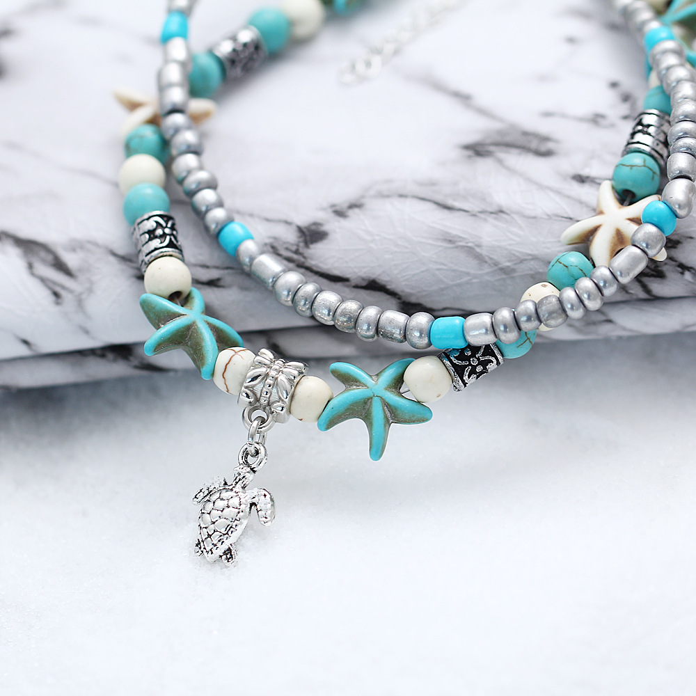 PZCC1879 Puka Shell Anklet for Women Summer Natural Cowrie Adjustable Ankle Bracelet, Handmade Boho Hawaiian Beach Seashell Jewelry for Girls