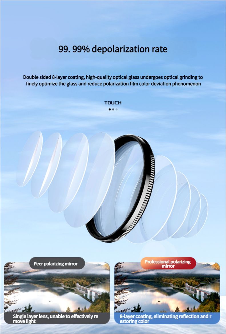 52mm Mobile Phone Photography Polarizing Filter (CPL) Clip - on, a Magic Tool for Eliminating Reflections and Providing High - Definition Filtering
