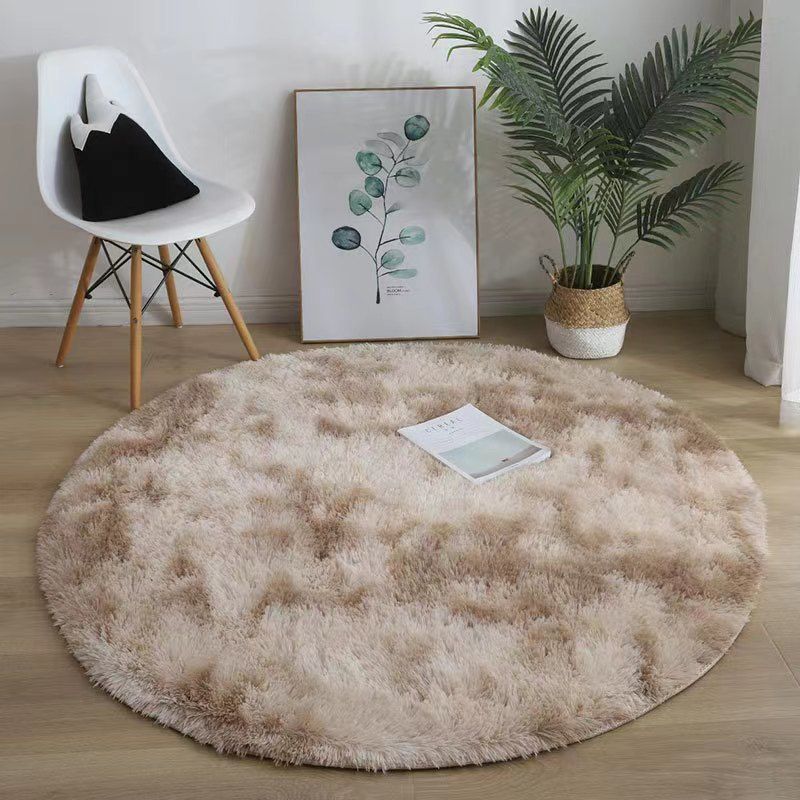 Round silk plush carpet, hanging basket chair cushion, yoga mat, living room bedroom sofa cushion, anti slip and easy to maintain, floor mat CRRSHOP Tie dye circular carpet free shipping