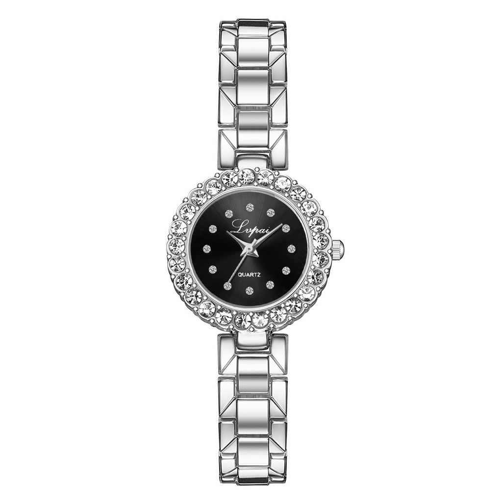 Fashion Diamond Ladies Watch Simple Quartz Watch Steel Band Temperament Round Pointer Girls Student Watch