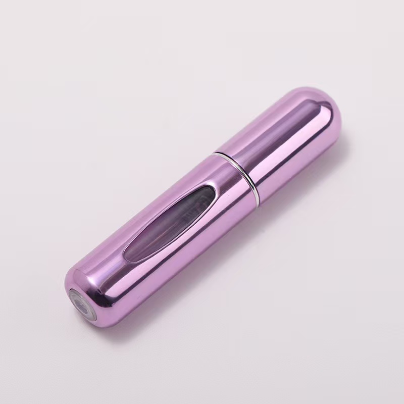 Refillble 5ml Refillable Mini Perfume Spray Bottle Aluminum Spray Atomizer Portable Travel Cosmetic Container Perfume BottlePurple