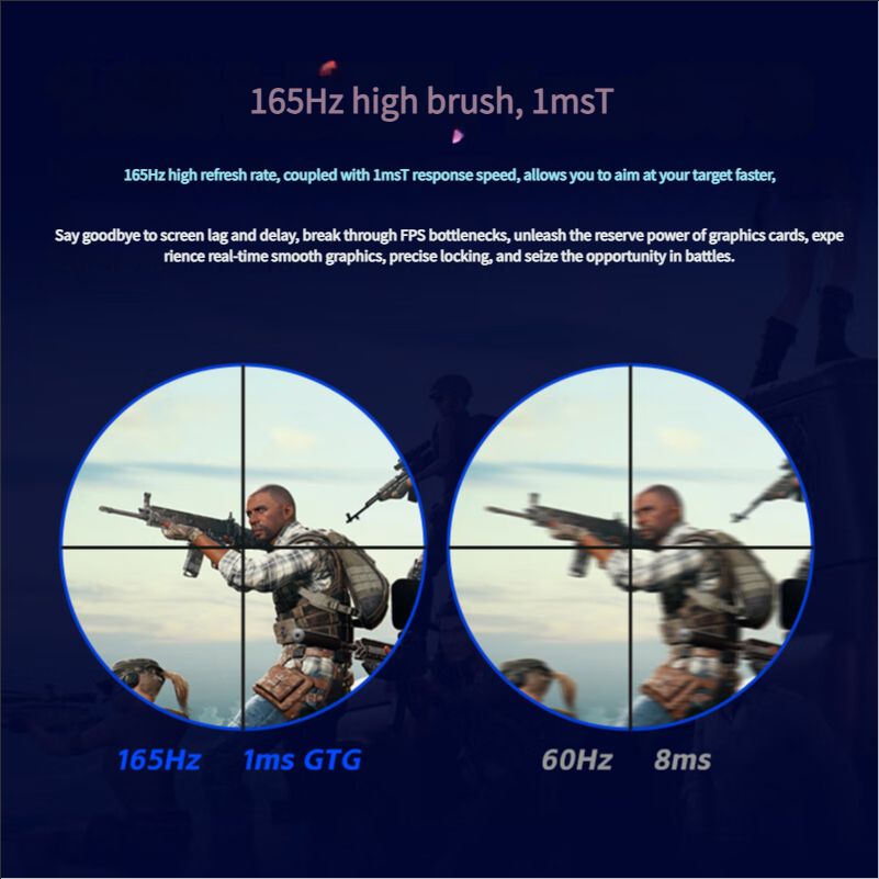 27 Inch Gaming Monitor 165Hz Fast IPS FHD 1080P Computer Monitor 1ms HDR10 99%sRGB  Adaptive Sync HDMI 2.0 DisplayPort 1.4 VESA P27GC