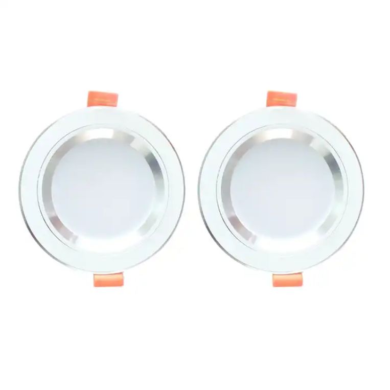 2PCS Round LED Downlight - indoor energy-saving round ceiling 5W slim LED recessed downlight - Light color: cool - White light: 5700K-6000K