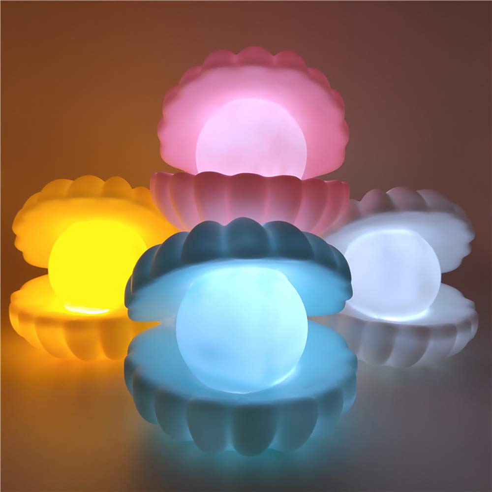 AG13 Shell Pearl Night Light Bedside Night Lamp Bedroom Light Clamshell Mist Night Lights Streamer Mermaid Fairy Shell Night Lamp for Christmas Gift Decoration