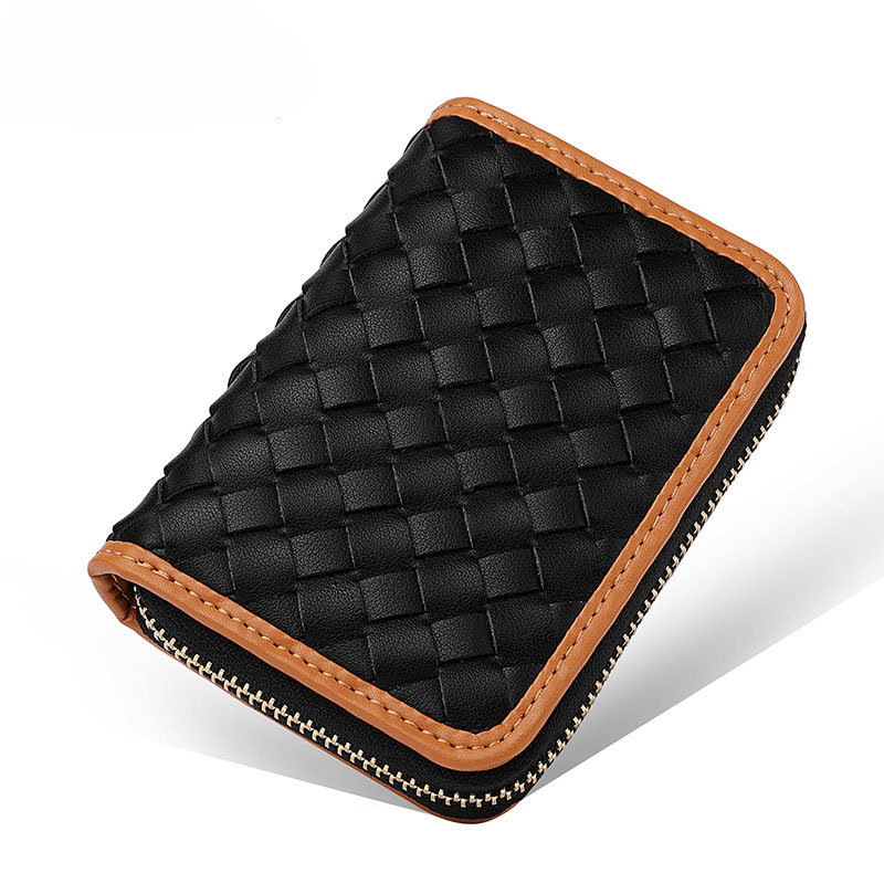 k3297 PU Women's ID Card Zipper Wallet True Weave Women Mini Atmosphere Wallet for Women