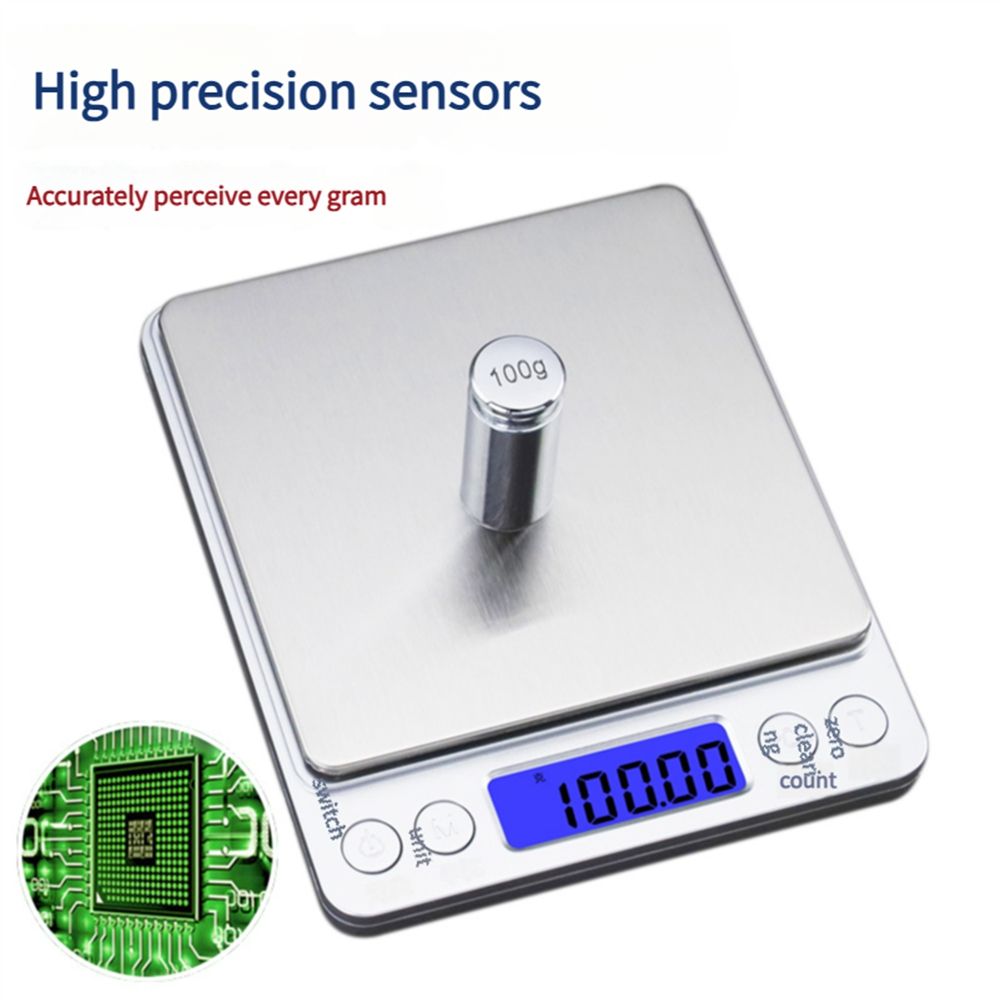 Digital Kitchen Scale - 500g/0.01g High Accuracy Precision Multifunction Food Meat Scale Jewelry Lab Carat Powder Scale with Back-Lit LCD Display(Batteries Included)
