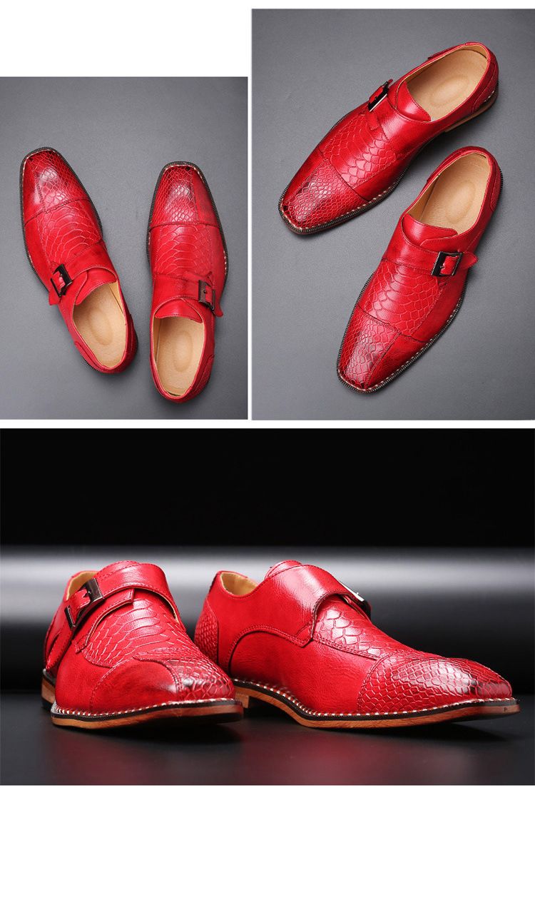 Spring new business casual men's shoes: British pointed-toe leather shoes, men's belt-buckle trendy shoes, men's cross-border shoes