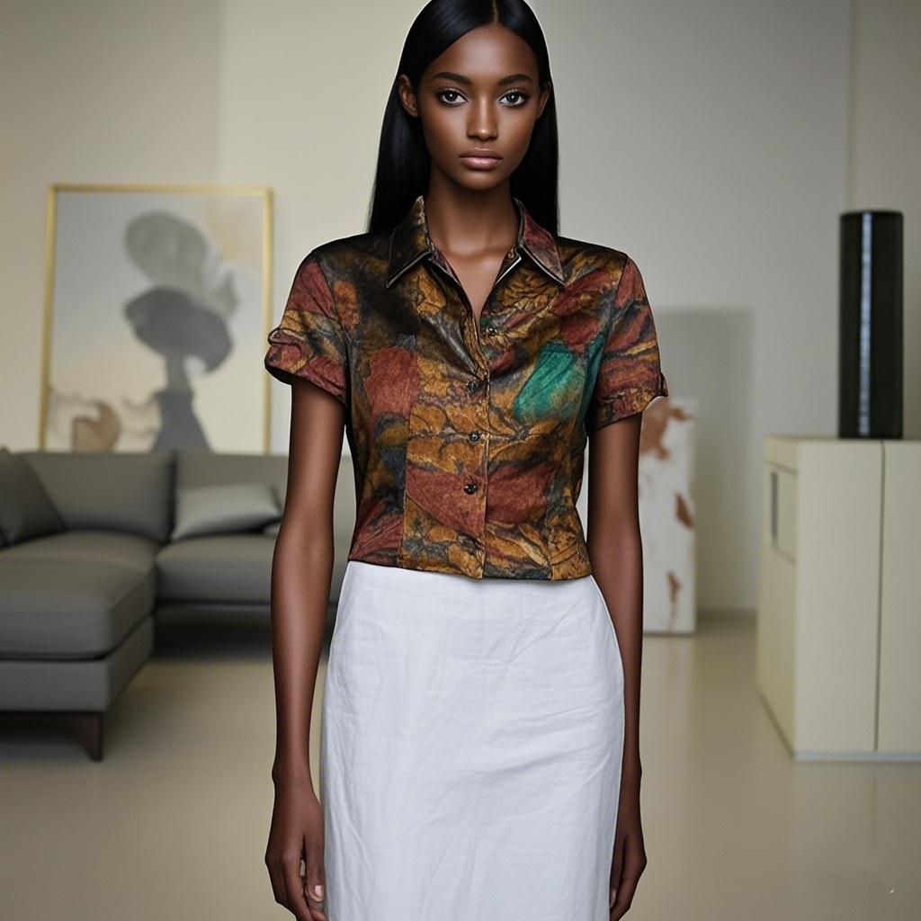 100% silk short-sleeved shirt