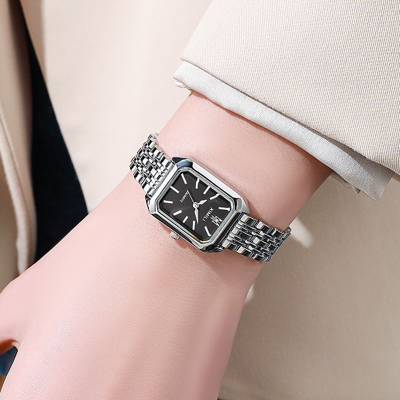 New Light Luxury Steel Belt Women's Watch Female Student Fashion Simple Square Quartz Watch
