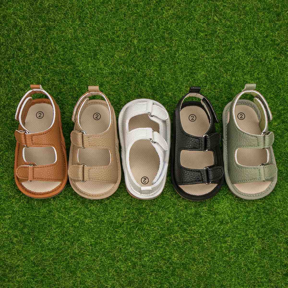 Summer new 0-1 year old baby sandals non-slip rubber sole open toe Velcro baby sandals 1412