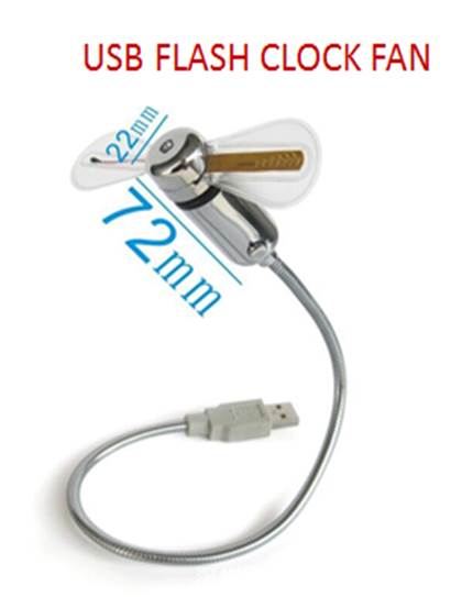 USB small fan mini clock intelligent display time LED light flash character advertising